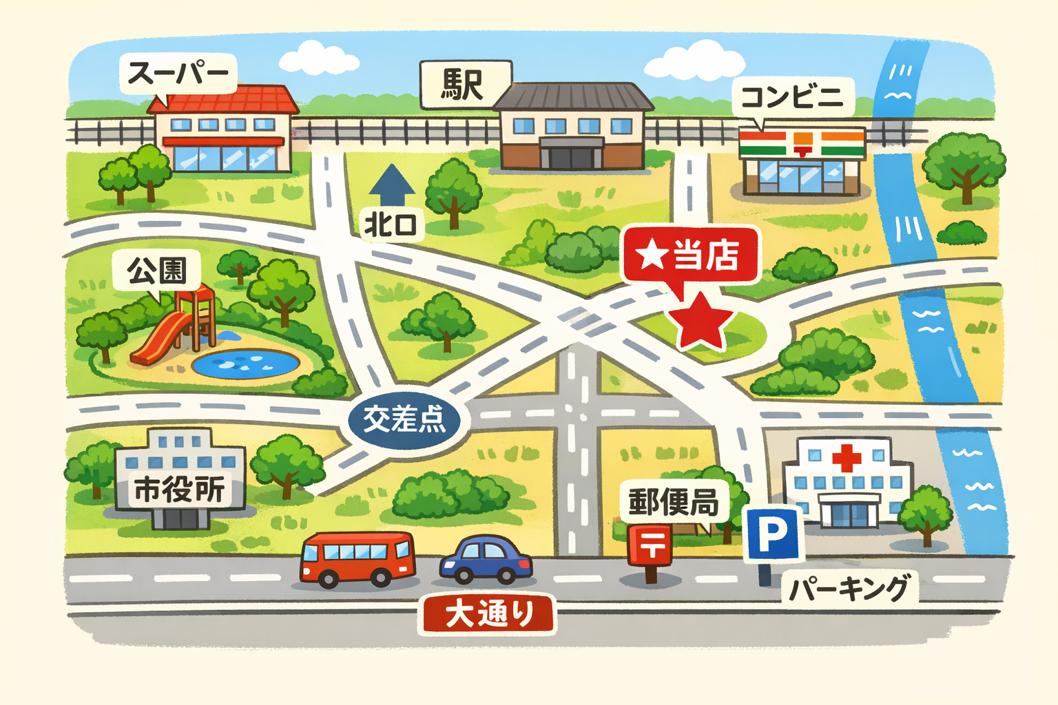 医院周辺マップ